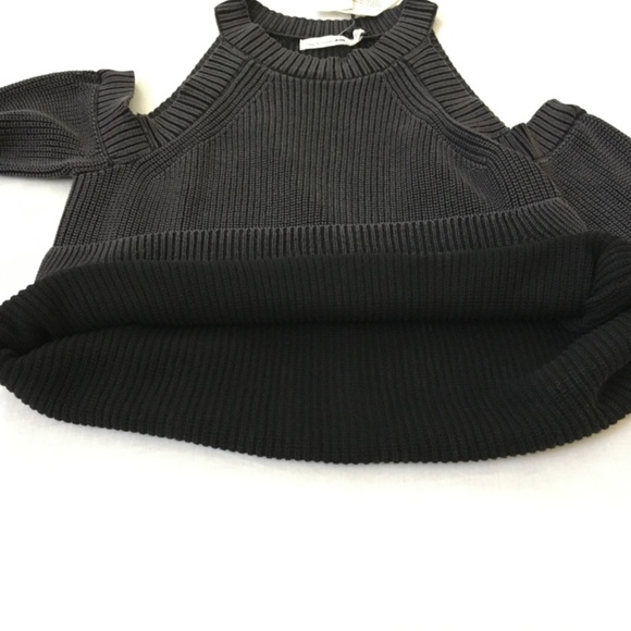 NWT RAG & BONE Dana Cold Shoulder Knit Sweater Charcoal Black Medium - Picture 12 of 15